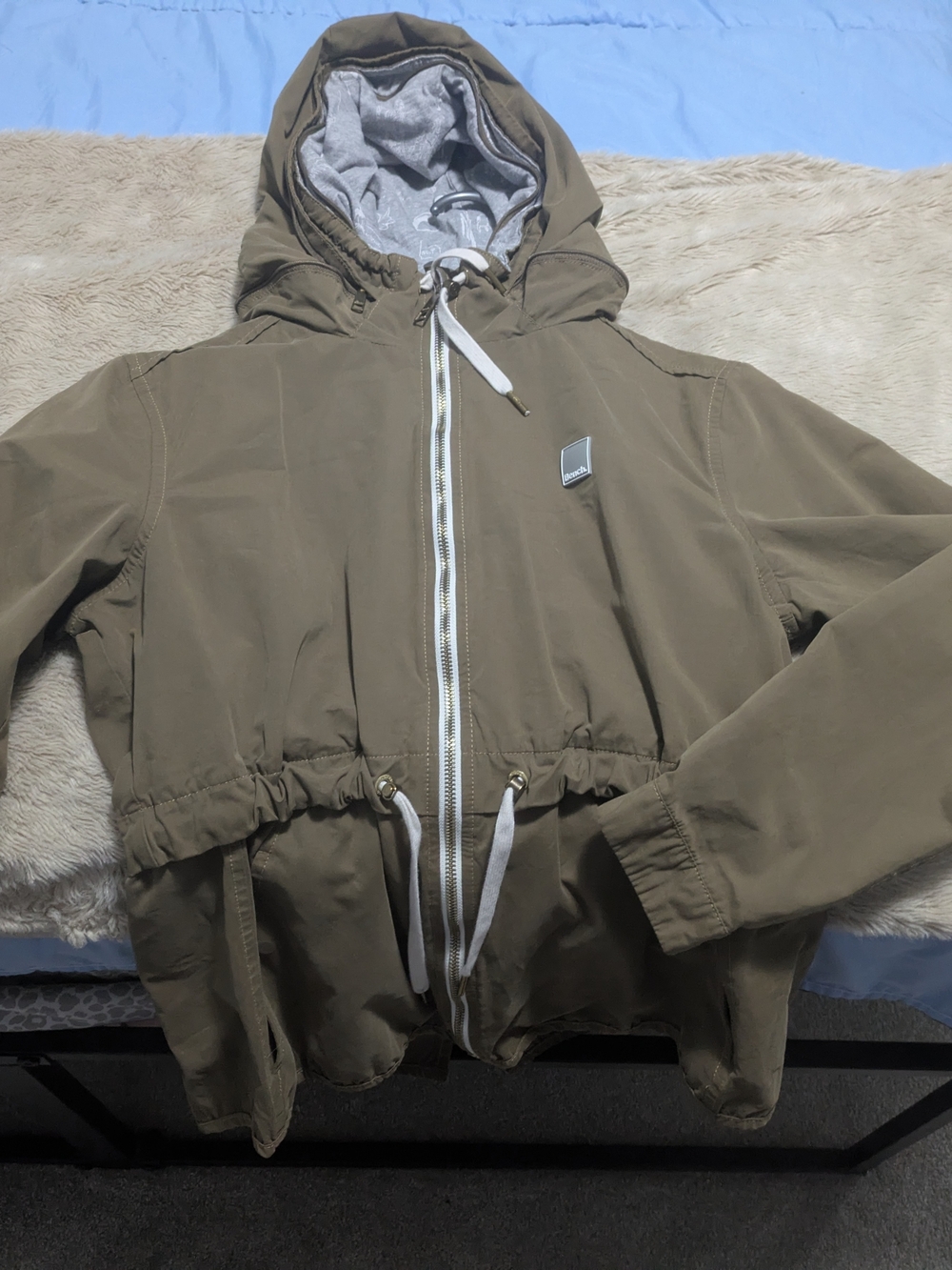 Bench Olive Green Drawstring Hooded Jacket - Picture 2 of 6